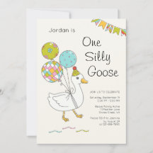 Einladungen zum 1. Geburtstag von One Silly Goose