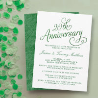 Einladungen zum 20. Emerald Wedding Jahrestag