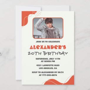 Einladungen zum 20. Geburtstag für Männer Modern F
