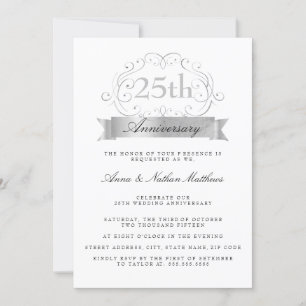 Einladungen zum 25. Geburtstag von Silver Wedding
