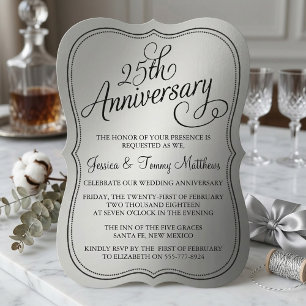 Einladungen zum 25. Silver Wedding Jubiläum