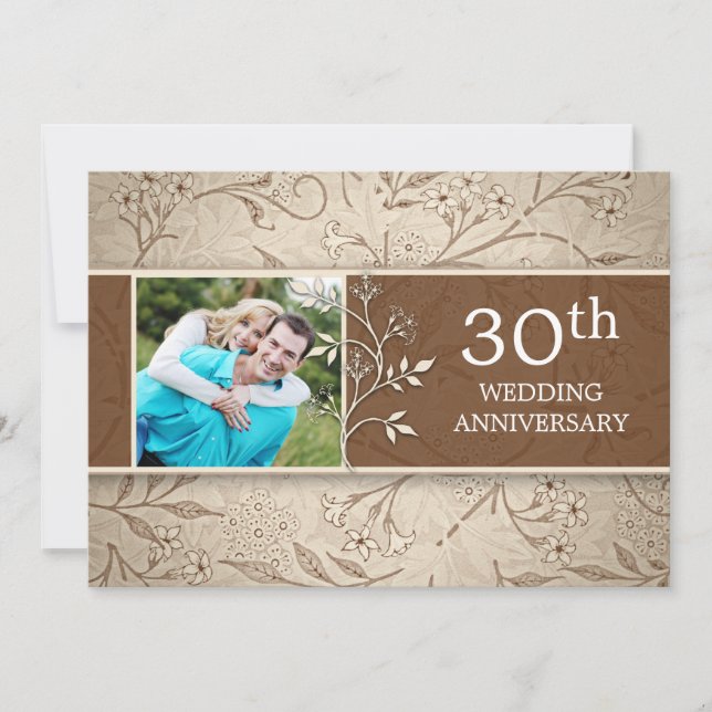 Einladungen zum 30. Hochzeitstag Foto (Vorderseite)