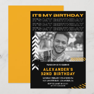 Einladungen zum 32. Geburtstag Männer Foto Spray F