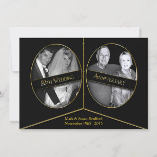 Einladungen zum 50. Hochzeitstag - Doppelrahmen