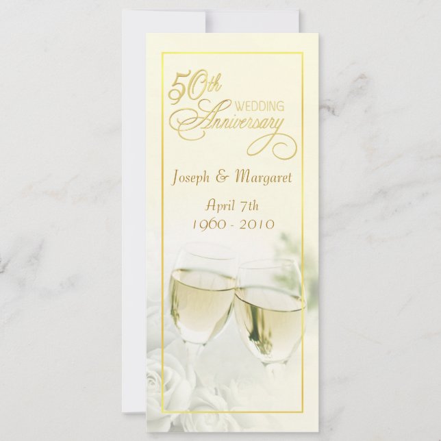 Einladungen zum 50. Hochzeitstag - Große Elfenbein (Vorderseite)
