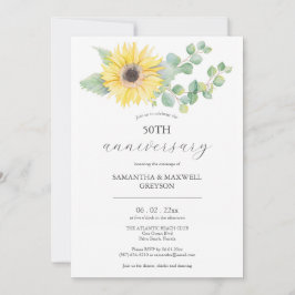 Einladungen zum 50. Hochzeitstag Sonnenblume