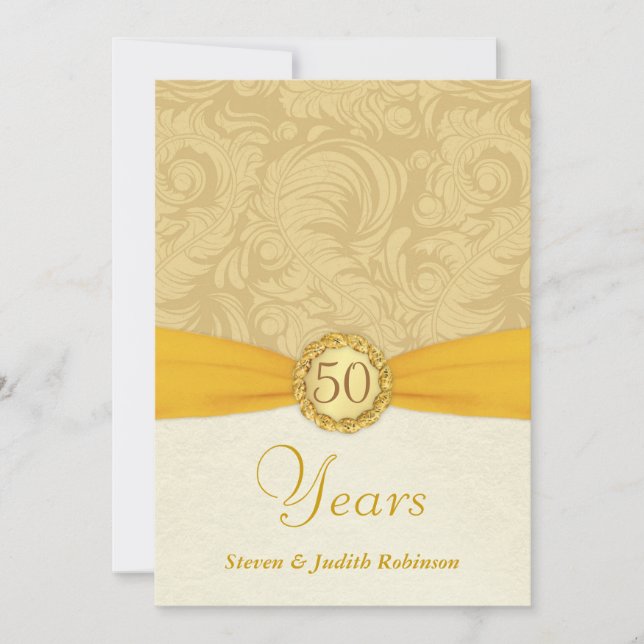 Einladungen zum 50. Jubiläum - Goldmonogramm (Vorderseite)