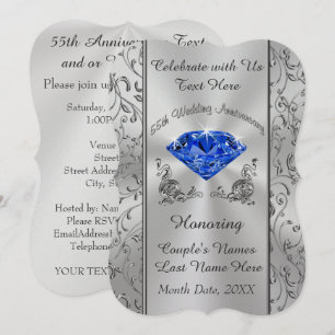 Einladungen zum 65. Hochzeitstag von Pearl Shimmer