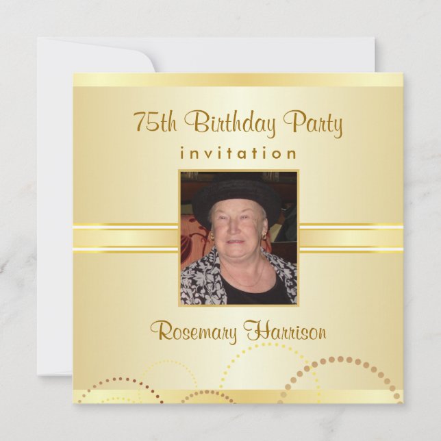 Einladungen zum 75. Geburtstag - Foto fakultativ (Vorderseite)