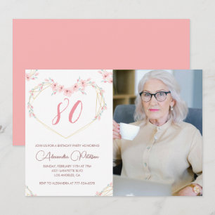 Einladungen zum 80. Geburtstag Boho Floral Foto