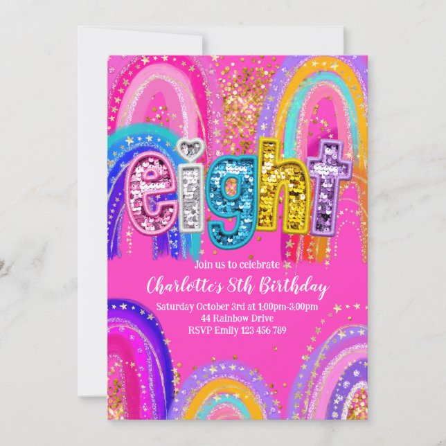 Einladungen zum 8. Geburtstag (Vorderseite)