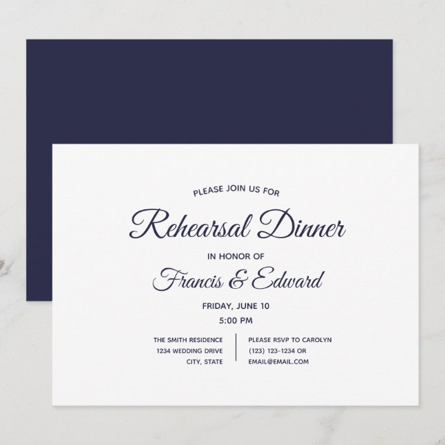 Einladungen zum Abendessen auf der Weißen Hochzeit (Vorne/Hinten)