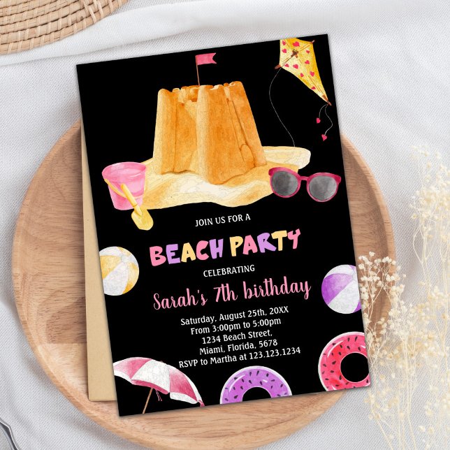 Einladungen zum Black Beach Geburtstag (Black Beach Birthday Invitations)