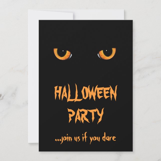 Einladungen zum Black Cat Halloween-Party (Vorderseite)