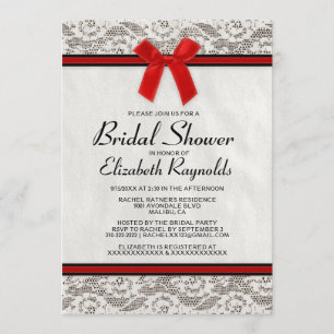 Einladungen zum Black & Red Country Lace Bridal Du