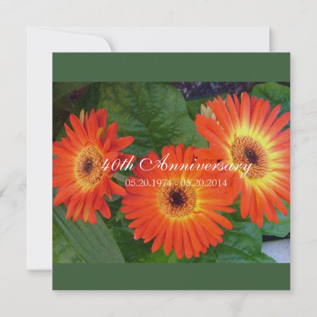 Einladungen zum blumigen Hochzeitstag (Vorderseite)