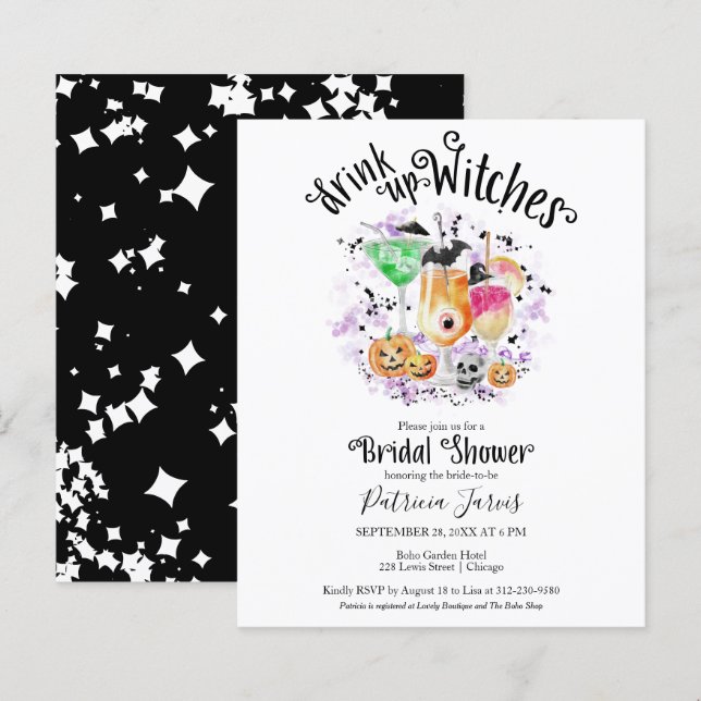 Einladungen zum Brautparty von Hexen (Vorne/Hinten)