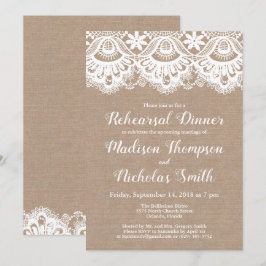 Einladungen zum Burlap- und Lace Probe Dinner
