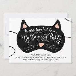 Einladungen zum Cat Mask Halloween-Party