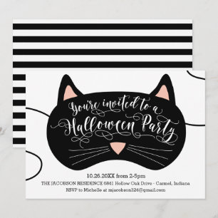 Einladungen zum Cat Mask Halloween-Party