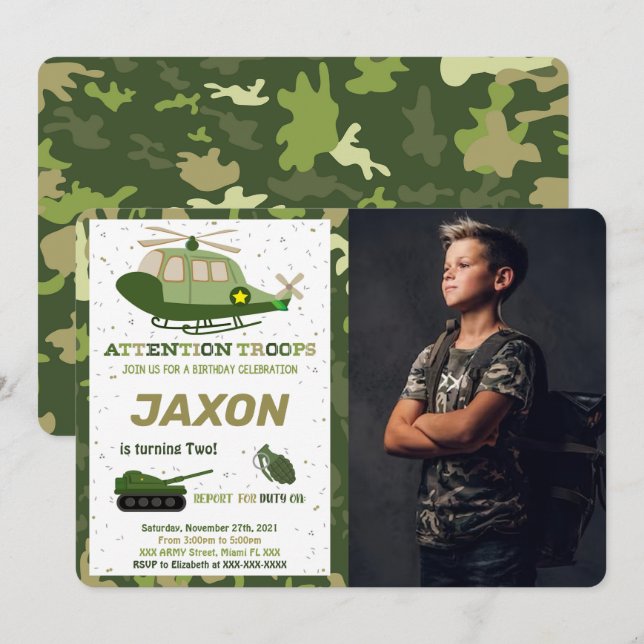 Einladungen zum Foto der Armee (Vorne/Hinten)