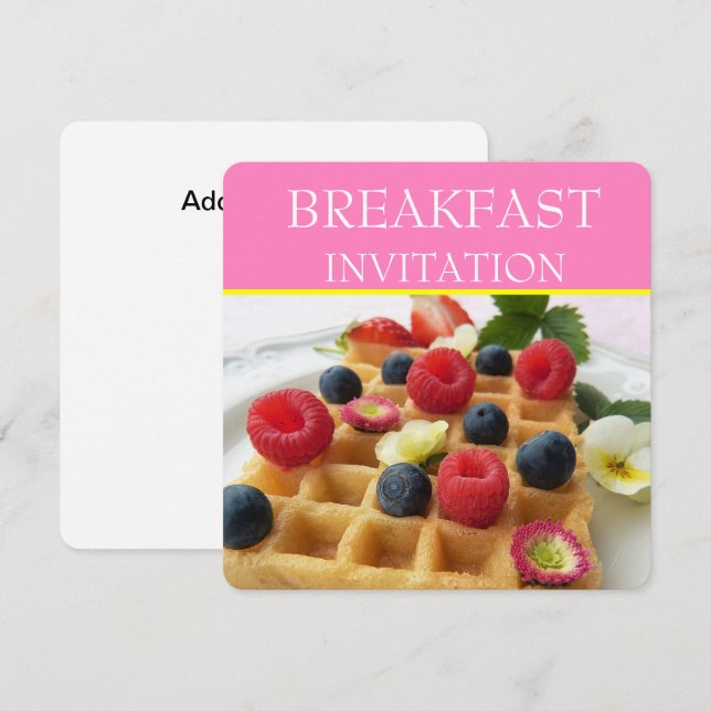 Einladungen zum Frühstück mit Waffeln und Obst (Vorne/Hinten)