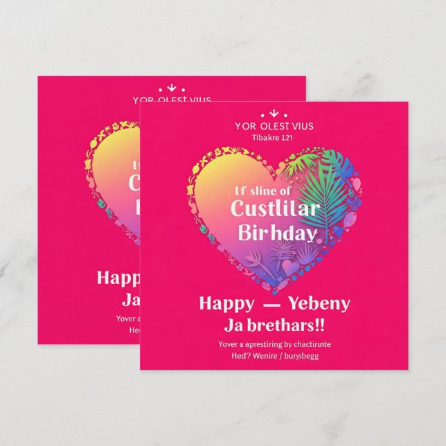 Einladungen zum Geburtstag (Vorne/Hinten)