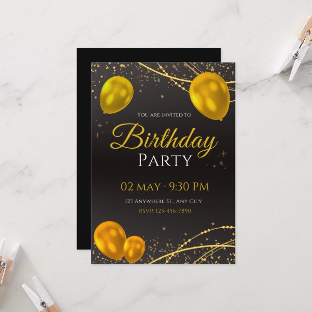 Einladungen zum Geburtstag (Vorderseite/Rückseite Beispiel)