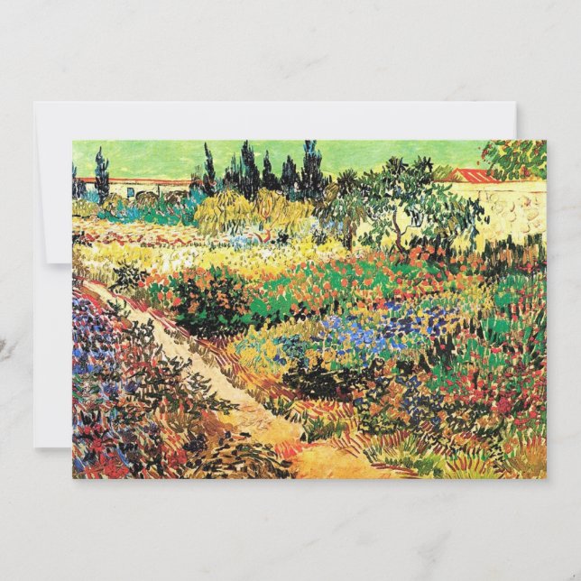 Einladungen zum Geburtstag. Blühender Garten mit P (Vorderseite)