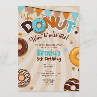 Einladungen zum Geburtstag von Donut - Junge