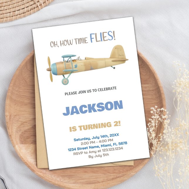 Einladungen zum Geburtstag von Flugzeugen (Airplane Birthday Invitations)