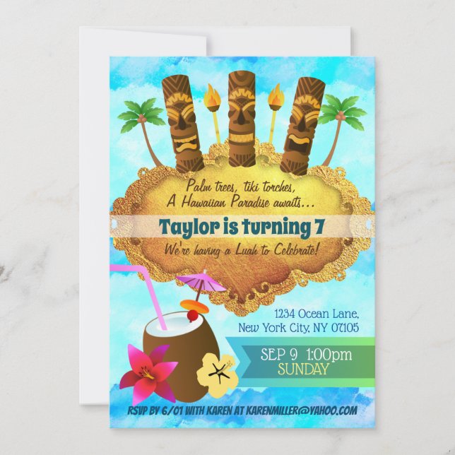 Einladungen zum Geburtstag von Luah (Vorderseite)