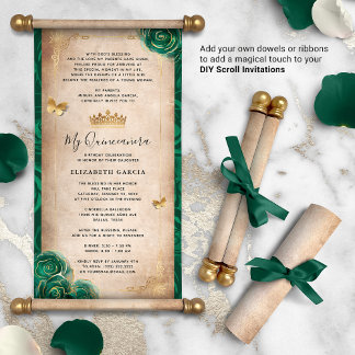Einladungen zum Golden und Green Quinceanera DIY S