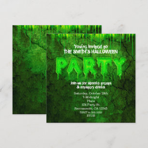 Einladungen zum Green Slime Fun Halloween-Party