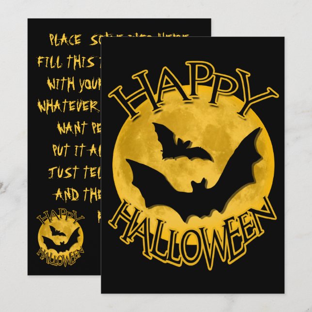 Einladungen zum Halloween-Party (Vorne/Hinten)