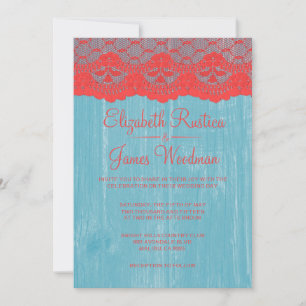 Einladungen zum Hochzeitsauftakt mit blauem und ro
