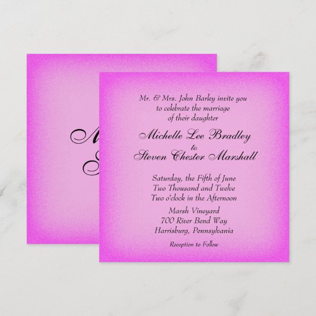 Einladungen zum Hochzeitsfeiern (Vorne/Hinten)