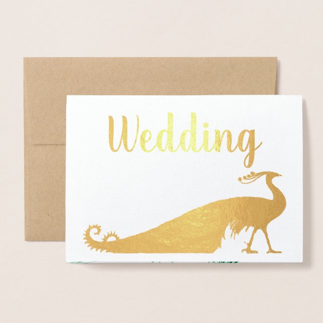 Einladungen zum Hochzeitsfeiern mit Goldfoil (Vorderseite mit Umschlag)