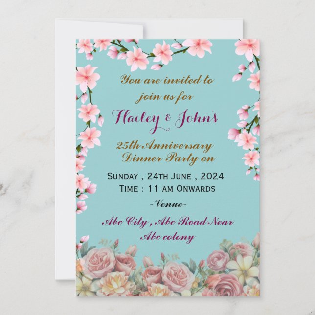 Einladungen zum Hochzeitstag (Vorderseite)