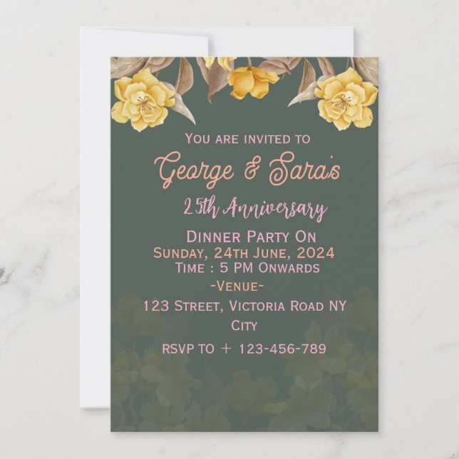 Einladungen zum Hochzeitstag (Vorderseite)