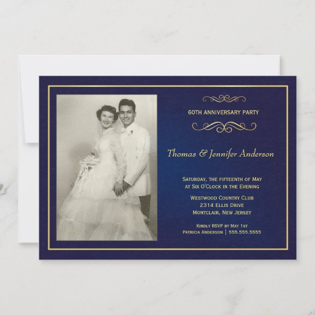 Einladungen zum Hochzeitstag - 60., 50. Foto (Vorderseite)