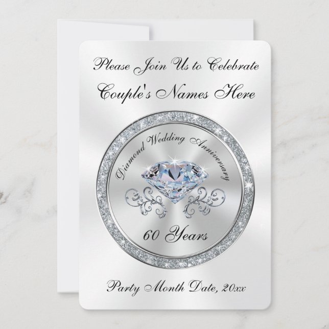 Einladungen zum Hochzeitstag von Diamond (Vorderseite)