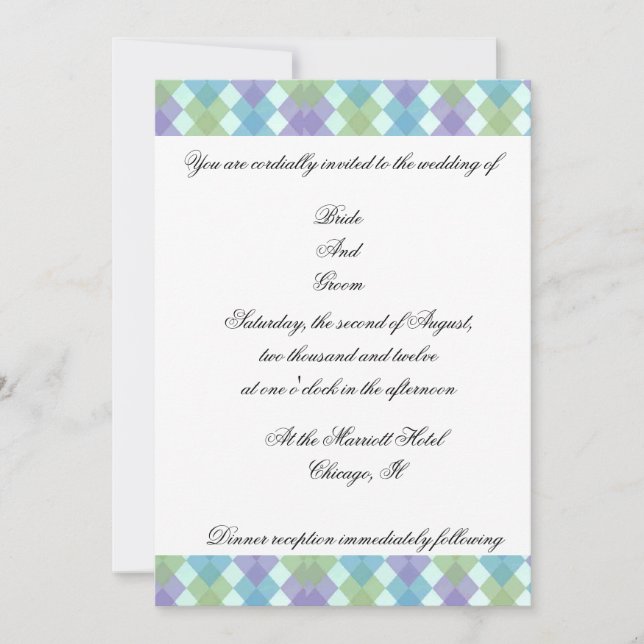 Einladungen zum Hochzeitswettbewerb des Designers (Vorderseite)