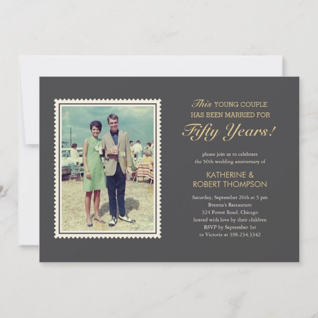 Einladungen zum Jubiläum für Hochzeiten (Vorderseite)