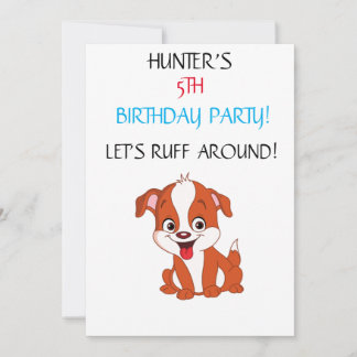 EINLADUNGEN ZUM KINDERGEBURTSTAG "LET'S RUFF RUNDE