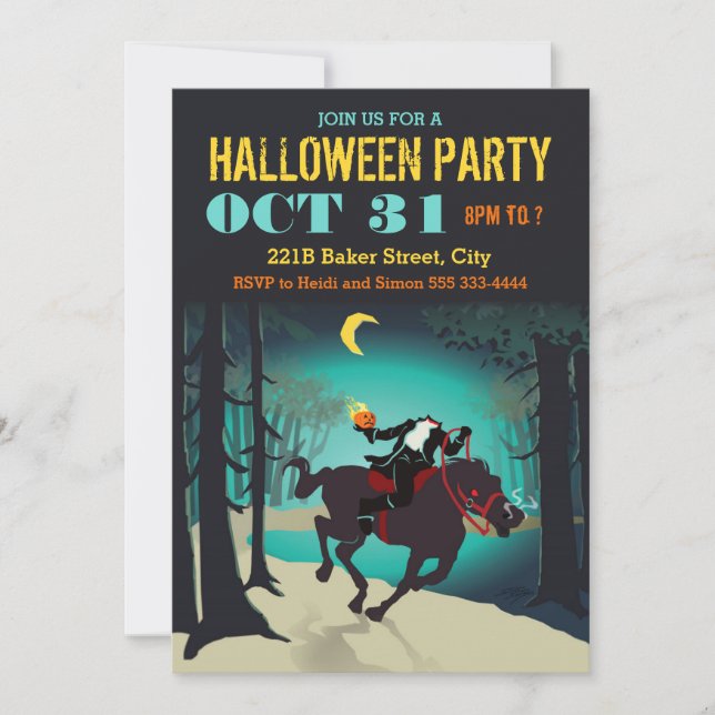 Einladungen zum kopflosen Halloween-Party (Vorderseite)