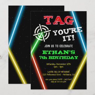 Einladungen zum Lasertag, Laser Tag Geburtstag