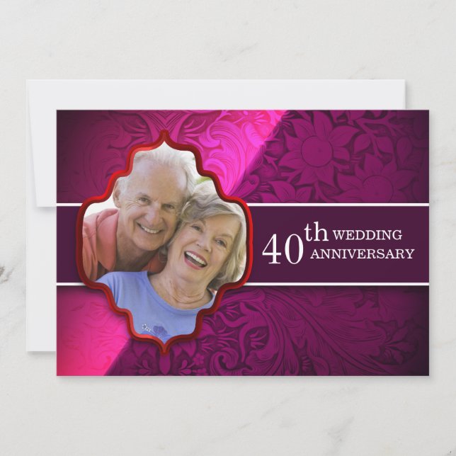 Einladungen zum lila Hochzeitstag Foto (Vorderseite)