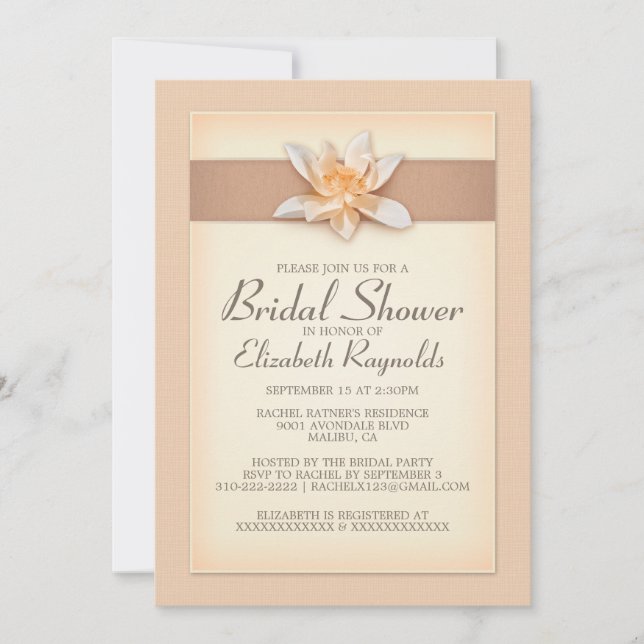 Einladungen zum Peach Bridal Shower (Vorderseite)