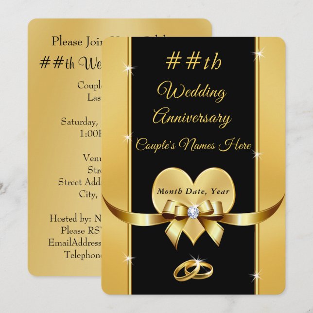 Einladungen zum personalisierten Hochzeitstag (Vorne/Hinten)